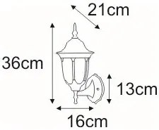 Czarno-złoty zewnętrzny kinkiet ścienny - S323 Z8-K54