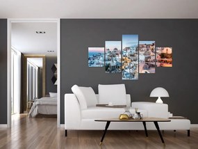 Obraz - Zmierzch na Santorini (125x70 cm)