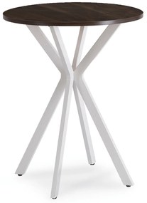 Stół Okrągły LAUREN 60 cm Orzech/Biały Loft Nowoczesny