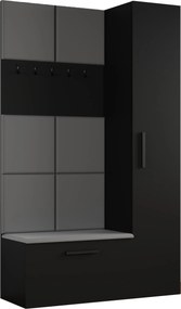 Masseno Garderoba MODULO 120,6/204/40 cm do Przedpokoju Nowoczesna Czarna