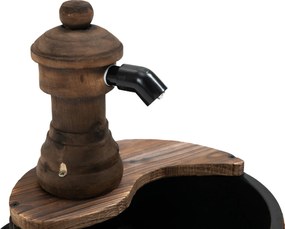 Outsunny® fontanna ogrodowa dekoracyjna studnia beczka wodospad drewno jodłowe + metal drewno naturalne∅27 x 37 cm