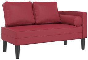 Czerwony nowoczesny szezlong z poduszkami A6-B71