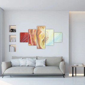 Obraz odpoczywającej kobiety, obraz olejny (125x70 cm)