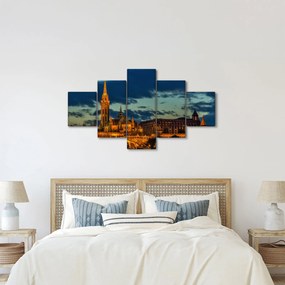 Obraz oświetlonego budynku (125x70 cm)