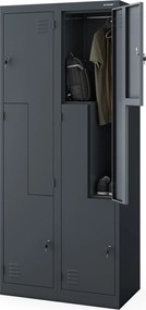 Szafa socjalna czterokomorowa Julia 80x45x185 cm antracyt