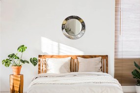 Lustro dekoracyjne okrągłe Marmur i złoto