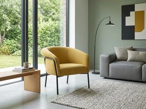 Designowy fotel CLOVER BREGO, musztardowy