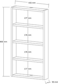 Designerska Półka Ścienna z 4 Białymi Półkami - LYA
