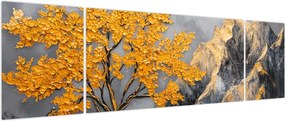Obraz – Złote drzewo w górach (170x50 cm)