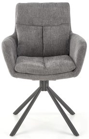 Krzesło obrotowe, szare, 360°, wygodne, nowoczesne, tkanina ODIN #15 K495
