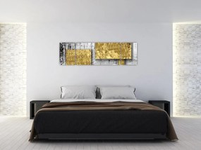 Obraz - Złote kwadraty N⁰3 (170x50 cm)