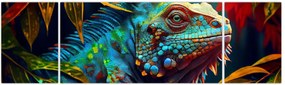 Obraz - Kolorowa iguana (170x50 cm)