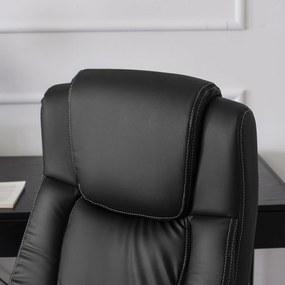 Fotel Biurowy Gabinetowy Obrotowy BRAVO Czarny Ekoskóra Nowoczesny