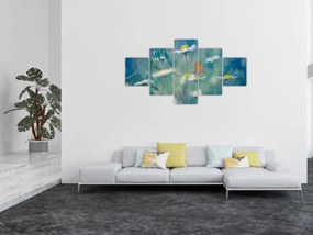 Obraz - Motyl na stokrotce (125x70 cm)