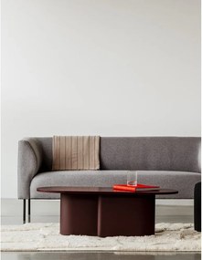 Bordowy stolik z blatem w dekorze dębu 50x115 cm Looi – noo.ma