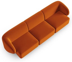 Aksamitna sofa w kolorze terakoty 266 cm Paolo – Milo Casa