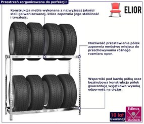 Metalowy regał na 12 opon - Ifexo 5X