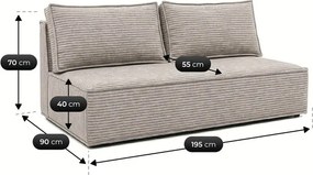 Sofa z Funkcją Spania MAVIA Beżowa Sztruksowa Japandi