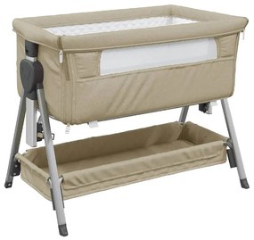 Dostawka do łóżka dla niemowlaka z półeczką taupe G5-C50