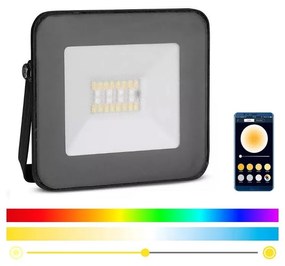 LED RGB Reflektor LED/20W/230V IP65 czarny