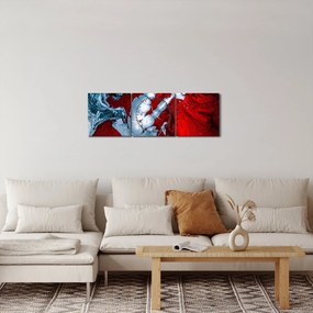 Obraz abstrakcyjnych plam (z zegarem) (90x30 cm)