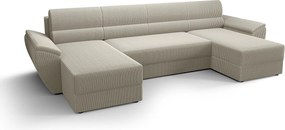 BEDANTE narożnik REBIU2 Poso 100 beżowy z funkcją spania sofa w kształcie litery U z pojemnikiem na pościel