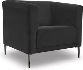 Fotel Vilano 1-osobowy welurowy z ozdobnym oparciem na metalowych nóżkach – nowoczesny design