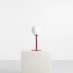 Stylowa lampa stołowa Pinne w kolorze bordowym
