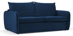 Ciemnoniebieska aksamitna rozkładana sofa 194 cm Vienna – Cosmopolitan Design