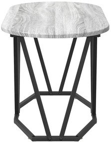 Szary owalny stolik kawowy metalowy N9-G25