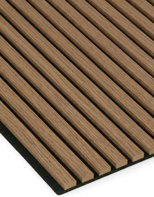 Drewniany panel akustyczny, 2400 x 600 mm, B2BP012, dąb koniakowy