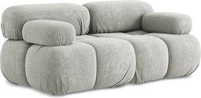 Modułowa sofa 2-osobowa - z tkaniny szenilowej - jasny szary - LOKUA
