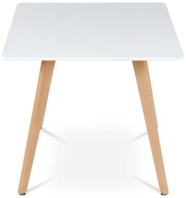 Kwadratowy stół do jadalni 80 x 80 cm, biały