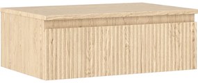Mexen Rivel szafka łazienkowa podumywalkowa 70 cm z blatem, 1 szuflada, ryflowana , dąb - 91A20-07023-1-BFC81