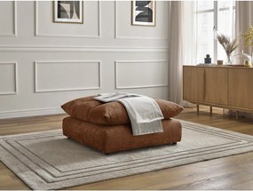 Pomarańczowy podnóżek z tkaniny szenilowej Neil – Bobochic Paris