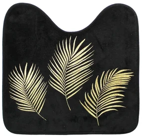 Dywanik łazienkowy do WC w czarno-złotym kolorze 45x45 cm Orbella – douceur d'intérieur