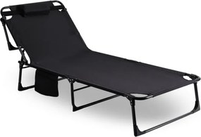 Leżak Ogrodowy VENUS 190x73 cm Czarny