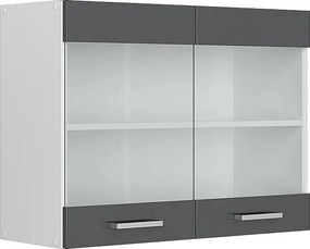 Szklana szafka kuchenna antracyt wysoki połysk 80x31x60 r-line