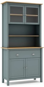 Szarozielony kredens z litego drewna sosnowego 90x180,5x40 cm Misti – Marckeric
