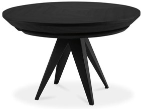 Okrągły rozkładany stół z dodatkowym blatem z czarnym blatem ø 120 cm Magnus – Windsor &amp; Co Sofas