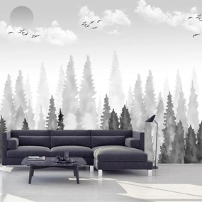 Fototapeta - Akwarelowy las (196x136 cm)
