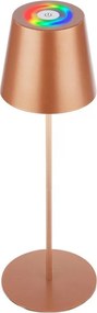 Briloner 7510013-LED RGB ściemniana lampka stołowa CALIDA 2,5W/5V IP44 1200mAh brązowa