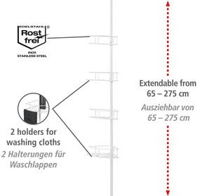 WENKO 26015100 - Półka narożna DOLCEDO 31x230 cm stal nierdzewna/biała