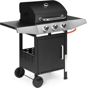 Grill gazowy z pokrywą i termometrem QL-02 na kółkach