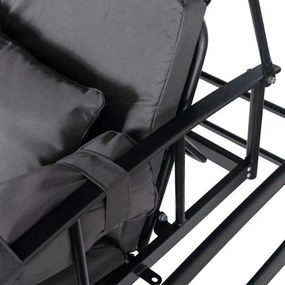 Huśtawka Ogrodowa CARMEN Szara/Czarna Nowoczesna