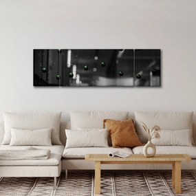 Abstrakcyjny obraz - zielone kulki (170x50 cm)