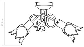 Szklana elegancka lampa sufitowa - EX205 Merfis 3X