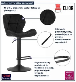 Czarny hoker z oparciem M1-Z38