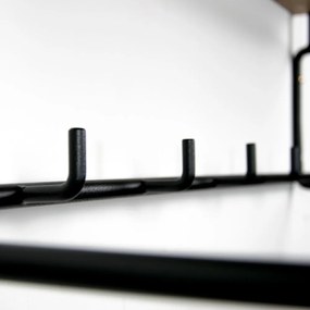 Czarno-naturalny metalowy wieszak ścienny z półką Clint – Spinder Design
