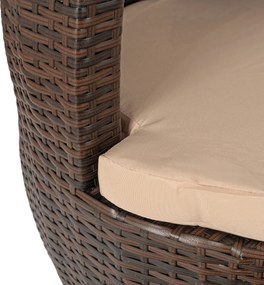 Zestaw Mebli Ogrodowych FRIO Brązowy/Beżowy 2x Fotel Stolik Tarasowy Nowoczesny